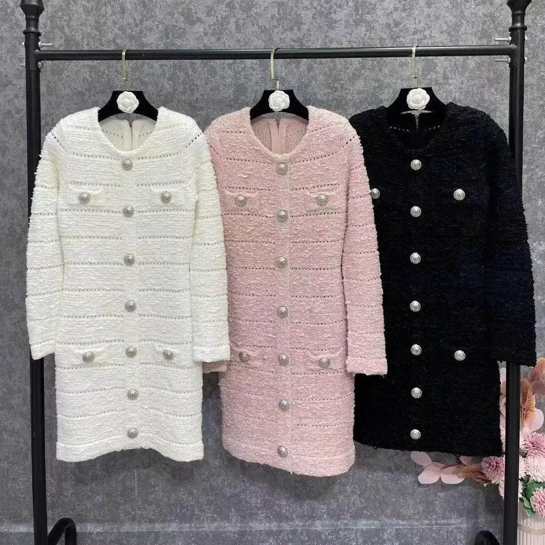 High Quality Women Autumn Winter Celebrity Temperament Elegant Heavy Long-Sleeved Knitted Dresses
High Quality Women Autumn Winter Celebrity Temperament Elegant Heavy Long-Sleeved Knitted Dresses