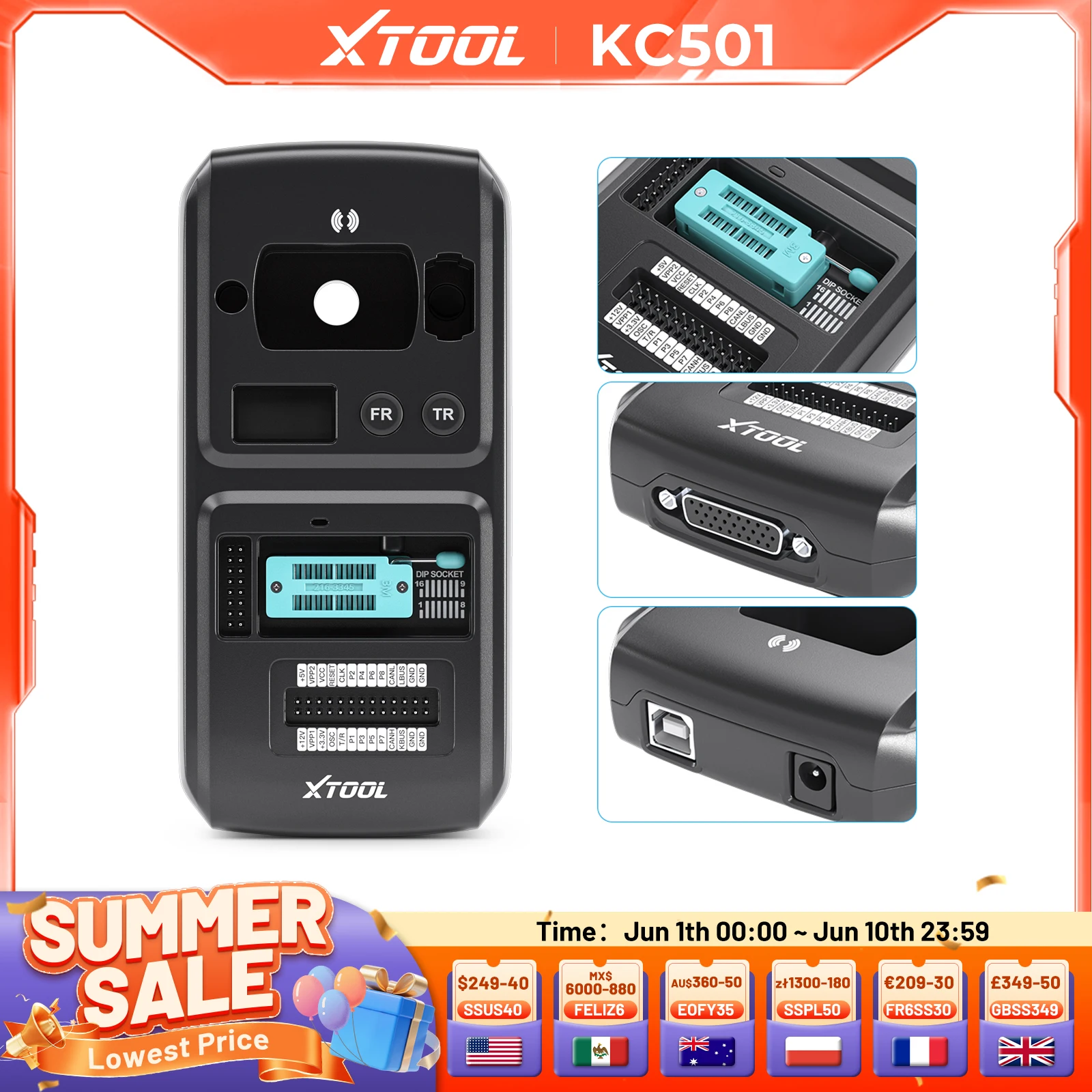 XTOOL KC501 Chip Key Programming All Key Lost OBD2 Automotive Scanner For Benz Infrared Work With X100PAD3 X100MAX Elite D8S D9S
XTOOL KC501 Chip Key Programming All Key Lost OBD2 Automotive Scanner For Benz Infrared Work With X100PAD3 X100MAX Elite D8S D9S