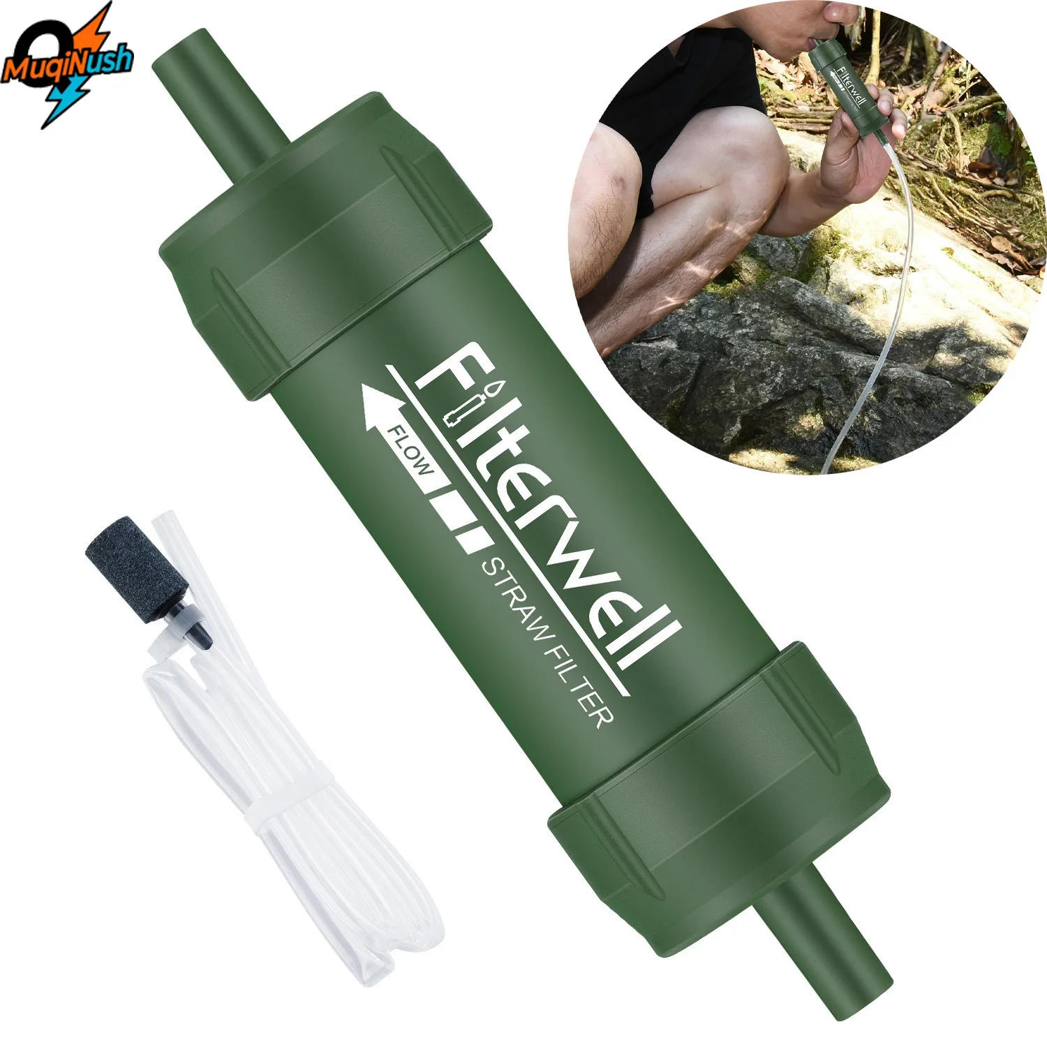 MuqiNush Outdoor Mini Water Filter Camping Purification Portable Hiking Water Purifier for Survival Emergency Essential Supplies
MuqiNush Outdoor Mini Water Filter Camping Purification Portable Hiking Water Purifier for Survival Emergency Essential Supplies