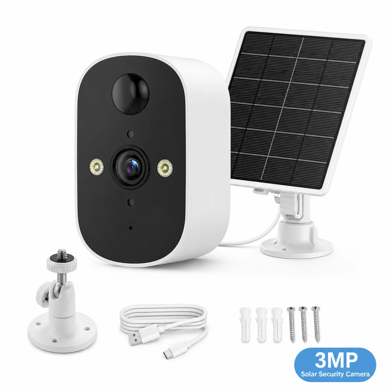 3MP wireless solar surveillance camera IP65 waterproof dual light night vision PIR human body detection two-way voice intercom
3MP wireless solar surveillance camera IP65 waterproof dual light night vision PIR human body detection two-way voice intercom