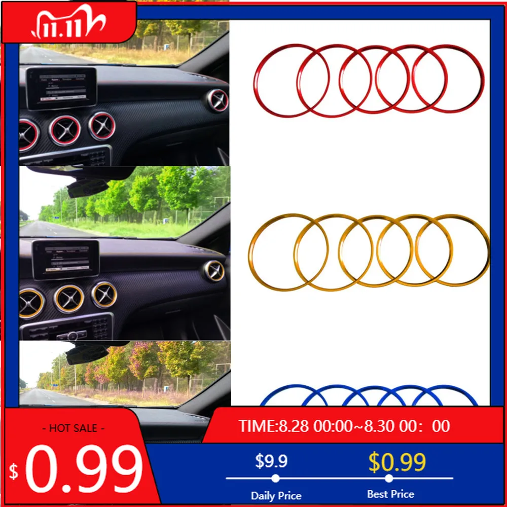 Внутренние наклейки из алюминиевого сплава, автомобильное вентиляционное отверстие, кольцо, наклейки для Mercedes Benz A B GLA CLA Class W176 W
Внутренние наклейки из алюминиевого сплава, автомобильное вентиляционное отверстие, кольцо, наклейки для Mercedes Benz A B GLA CLA Class W176 W