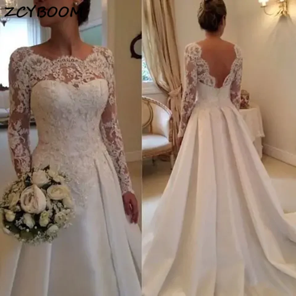Customized Ball Gown Wedding Dresses Simple Illusion A-Line Elegance Sexy Backless Pleat Appliques Bridal Gowns Vestido De Noiva
Customized Ball Gown Wedding Dresses Simple Illusion A-Line Elegance Sexy Backless Pleat Appliques Bridal Gowns Vestido De Noiva