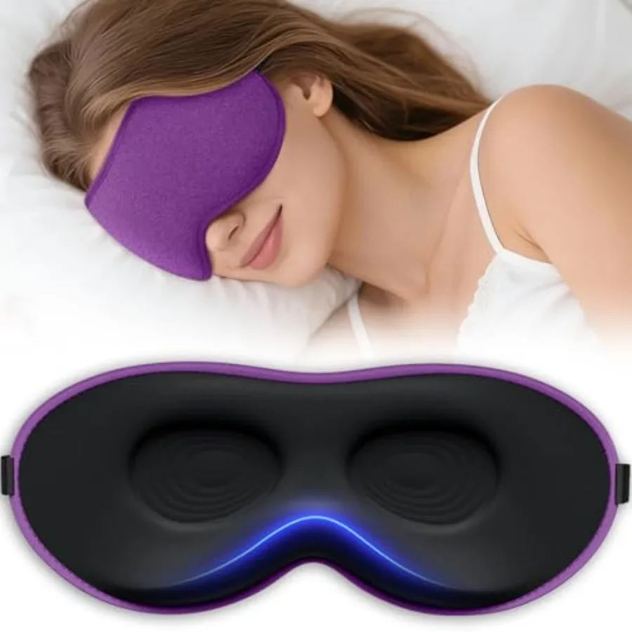 Sleep Mask for Women Men - Eye Masks for Side Sleepers, 3D Contoured Night Blindfold 100% Blockout Pressure-Free, Soft Lightwei
Sleep Mask for Women Men - Eye Masks for Side Sleepers, 3D Contoured Night Blindfold 100% Blockout Pressure-Free, Soft Lightwei