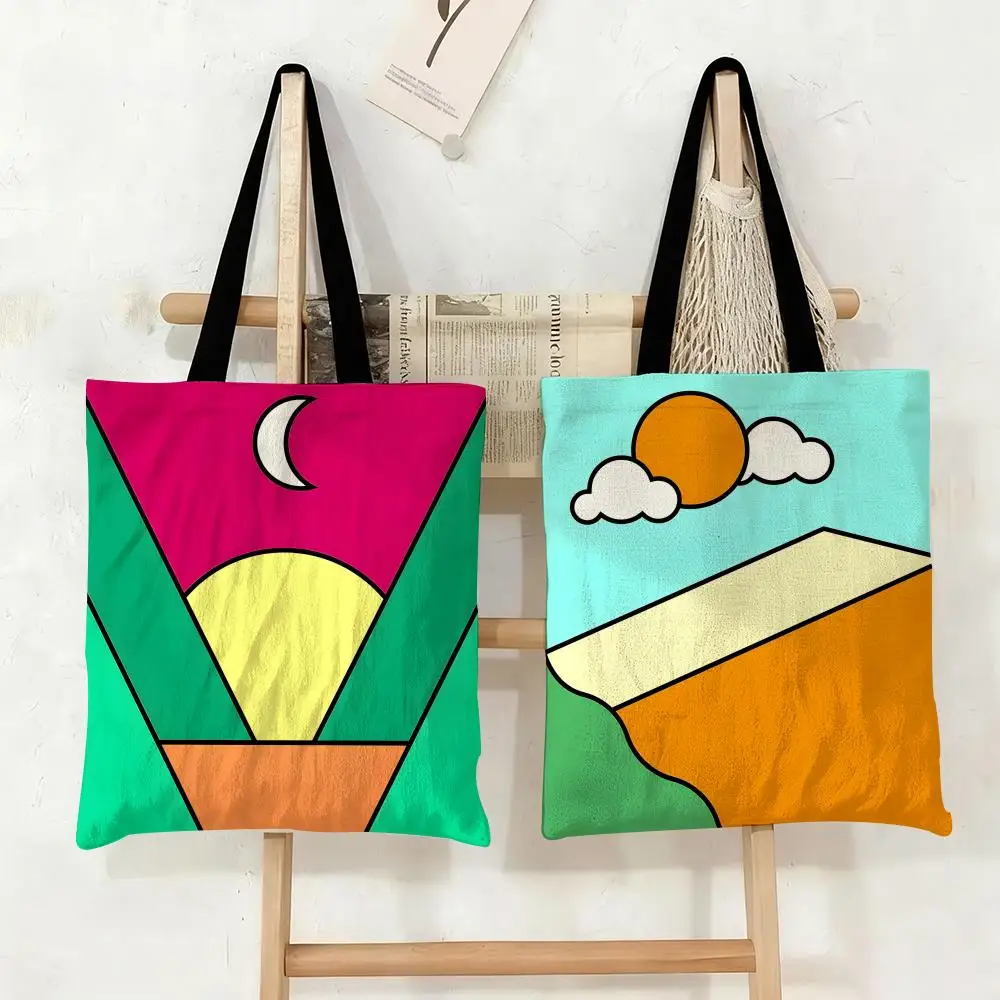 Geometric Mountain Field Storage Bags Canvas Tote Bag Large Capacity Double-Sided Print Reusable Shopping Bag Shoulder Bag
Geometric Mountain Field Storage Bags Canvas Tote Bag Large Capacity Double-Sided Print Reusable Shopping Bag Shoulder Bag