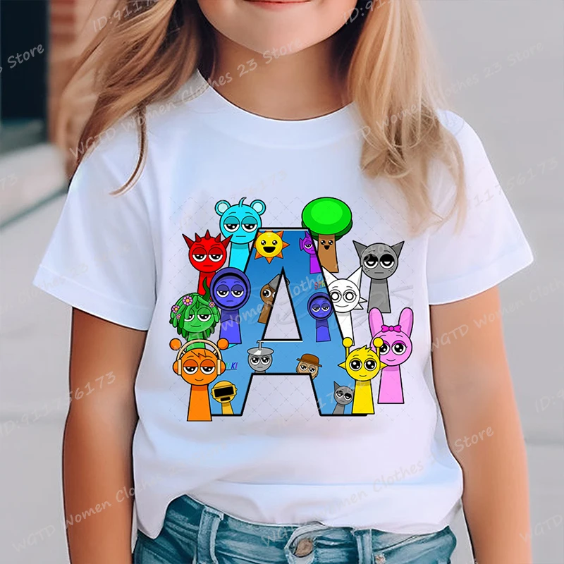 Cute Sprunki 26 Alphabet Print T-shirt Summer Funny Game Shirt Casual Short Sleeve Tees Children Boys Girls 26 Letters Tee Shirt
Cute Sprunki 26 Alphabet Print T-shirt Summer Funny Game Shirt Casual Short Sleeve Tees Children Boys Girls 26 Letters Tee Shirt
