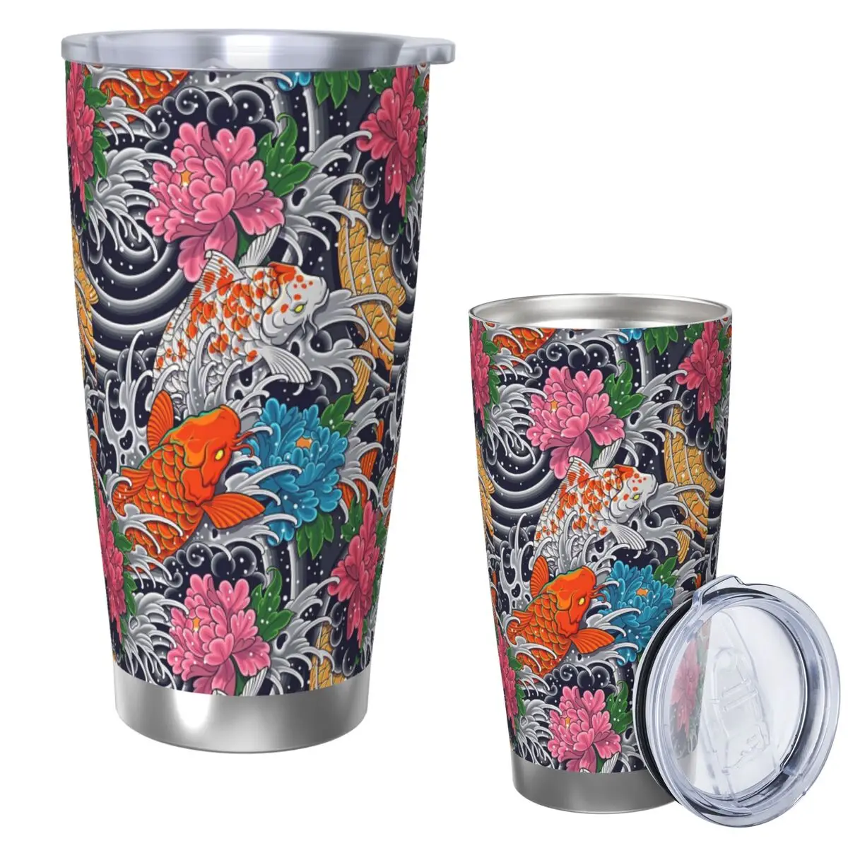 Koi Fish And Floral Pattern Stainless Steel Tumbler Vacuum Insulated Mug Thermal Cold Cup Straws With Lid 20oz
Koi Fish And Floral Pattern Stainless Steel Tumbler Vacuum Insulated Mug Thermal Cold Cup Straws With Lid 20oz