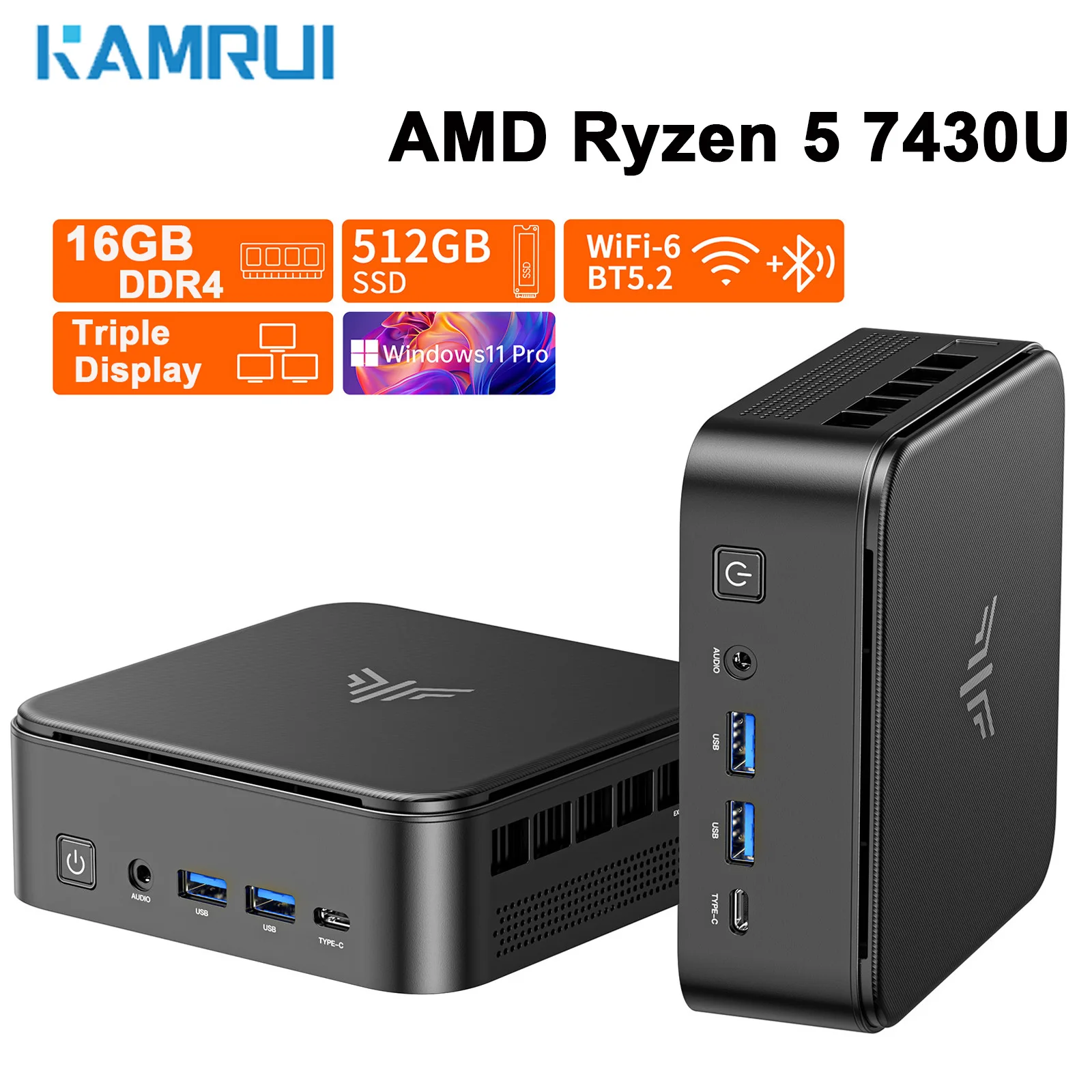 KAMRUI Mini Gaming PC AMD Ryzen 5 7430U 16GB DDR4 512GB SSD Micro Desktop Computers (Max 4.3GHz WiFi 6 BT5.2 4K Triple Display
KAMRUI Mini Gaming PC AMD Ryzen 5 7430U 16GB DDR4 512GB SSD Micro Desktop Computers (Max 4.3GHz WiFi 6 BT5.2 4K Triple Display