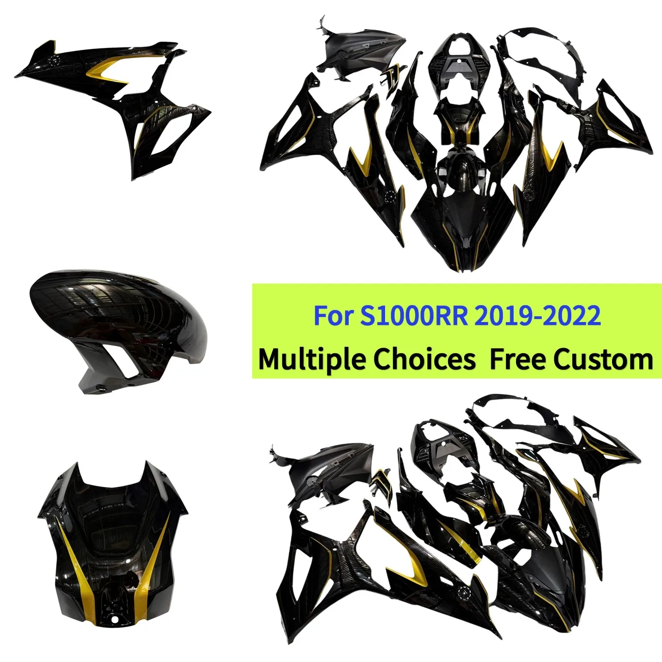 Full Fairing Body Panel For 2019-2022 BMW S1000RR Injection Molded Kit | Gloss Black & Gold
Full Fairing Body Panel For 2019-2022 BMW S1000RR Injection Molded Kit | Gloss Black & Gold