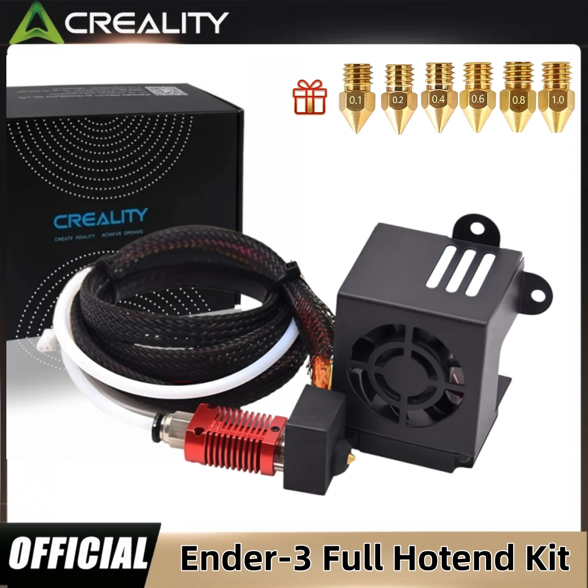 Creality Full Assembled Ender 3 Hotend Upgraded Kit with 6 Pcs Full Size Nozzles, for Ender 3/Ender 3S/ Ender 3 Pro 3D Printer
Creality Full Assembled Ender 3 Hotend Upgraded Kit with 6 Pcs Full Size Nozzles, for Ender 3/Ender 3S/ Ender 3 Pro 3D Printer