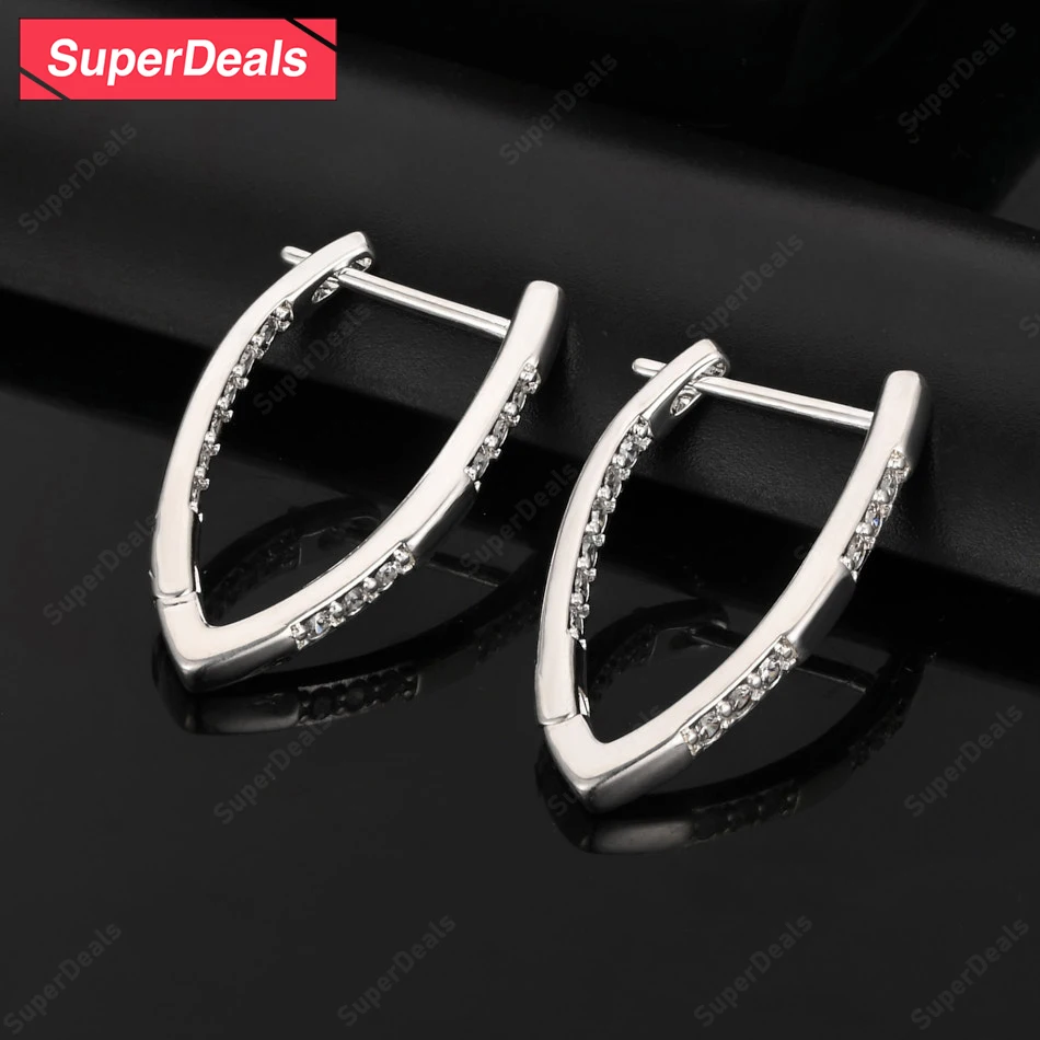 SuperDeals AAA Zircon 925 Sterling Silver V Shape Hoop Earrings Lady Party Classic Luxury Jewelry Charm Wedding Anniversary Gift
SuperDeals AAA Zircon 925 Sterling Silver V Shape Hoop Earrings Lady Party Classic Luxury Jewelry Charm Wedding Anniversary Gift