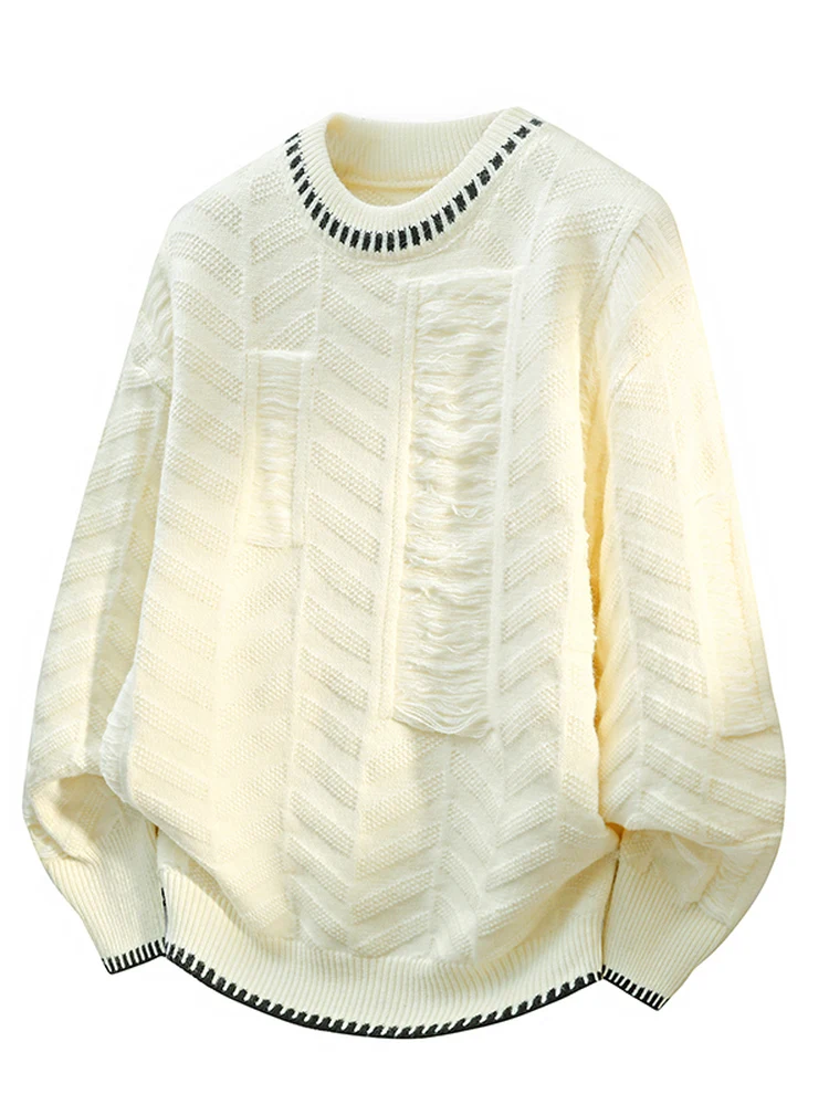 Мужской осенне-зимний вязаный свитер с круглым вырезом, теплый базовый слой, повседневная шерстяная вязаная одежда, удобный свободный крой, полиэстер
Мужской осенне-зимний вязаный свитер с круглым вырезом, теплый базовый слой, повседневная шерстяная вязаная одежда, удобный свободный крой, полиэстер