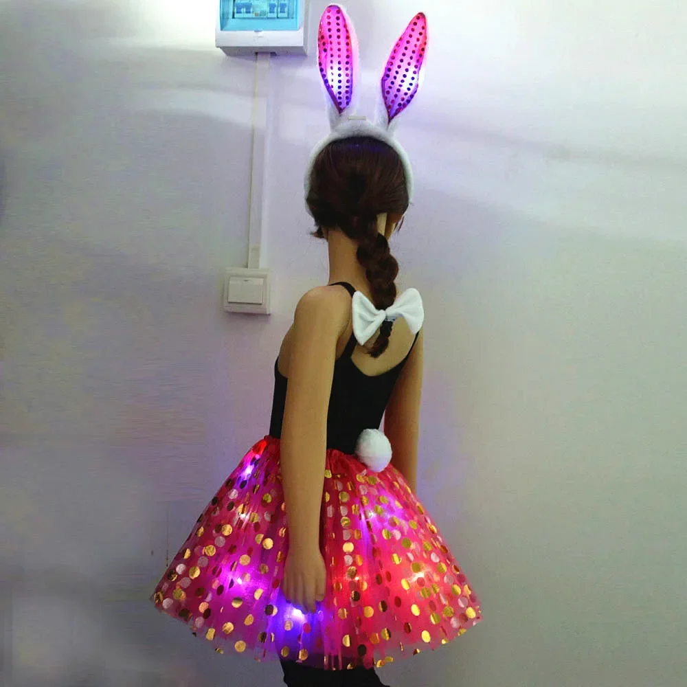 Teens Girl Glow Bunny Rabbit Costume LED Light Up Polka Dots Tutu Skirt Ear Headbands Tail Bow Birthday Party Wedding Christmas
Teens Girl Glow Bunny Rabbit Costume LED Light Up Polka Dots Tutu Skirt Ear Headbands Tail Bow Birthday Party Wedding Christmas