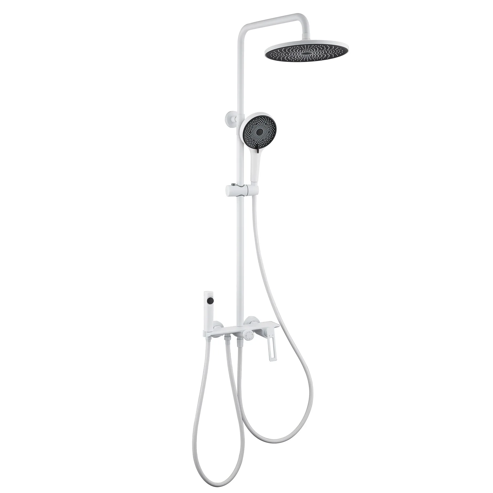 Hot And Cold Four-function Bathroom Surface Shower White Wall Shower Set With Spray Gun
Hot And Cold Four-function Bathroom Surface Shower White Wall Shower Set With Spray Gun