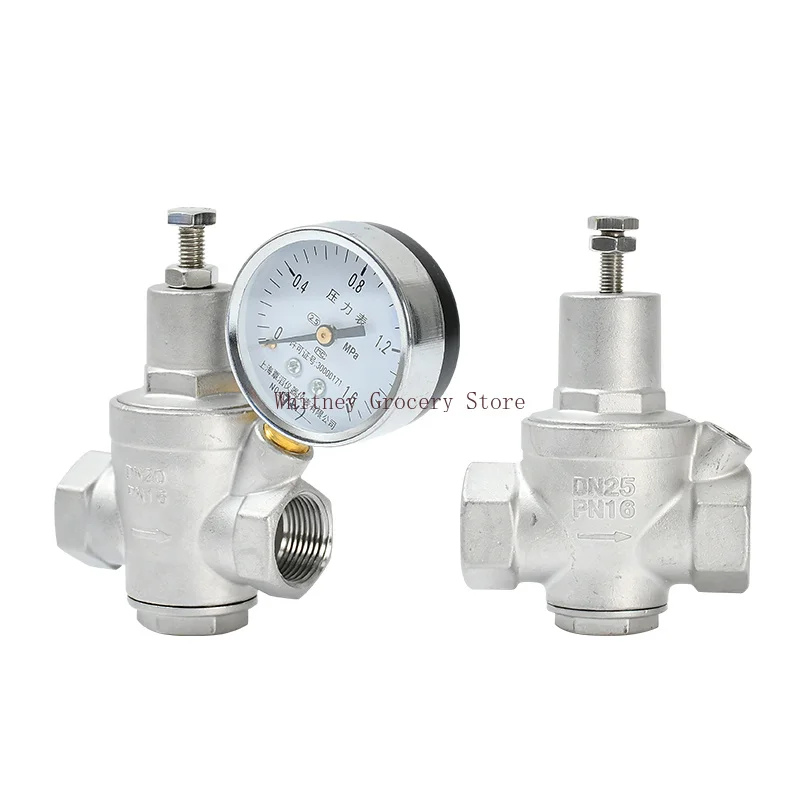 304 Stainless steel water pressure reducing valve with pressue gauge DN15-DN40 Water Pressure Regulator Relief Valves
304 Stainless steel water pressure reducing valve with pressue gauge DN15-DN40 Water Pressure Regulator Relief Valves