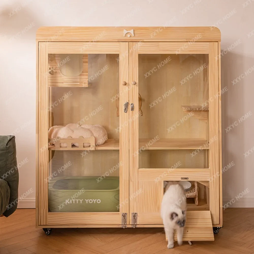 Solid Wood Cage Cat Villa Does Not Cover an Area of Home Indoor House Cabinet KittyNest Breeding Pet House
Solid Wood Cage Cat Villa Does Not Cover an Area of Home Indoor House Cabinet KittyNest Breeding Pet House
