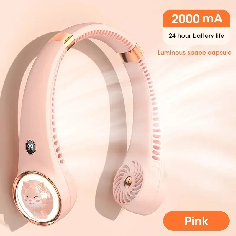 Bladeless Neck Fan 2000mAh USB Rechargeable Digital Display Mini Cute Cat for Travel Outdoor Office
Bladeless Neck Fan 2000mAh USB Rechargeable Digital Display Mini Cute Cat for Travel Outdoor Office