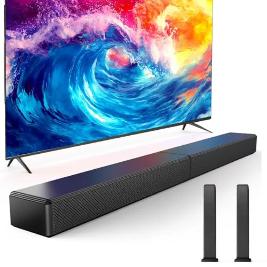 2.0 ch 100W Sound Bar for Smart TV 2-in-1 Detachable Bluetooth 5.3 Speaker with 3 EQ Modes and Adjustable Bass - Home Theater A
2.0 ch 100W Sound Bar for Smart TV 2-in-1 Detachable Bluetooth 5.3 Speaker with 3 EQ Modes and Adjustable Bass - Home Theater A