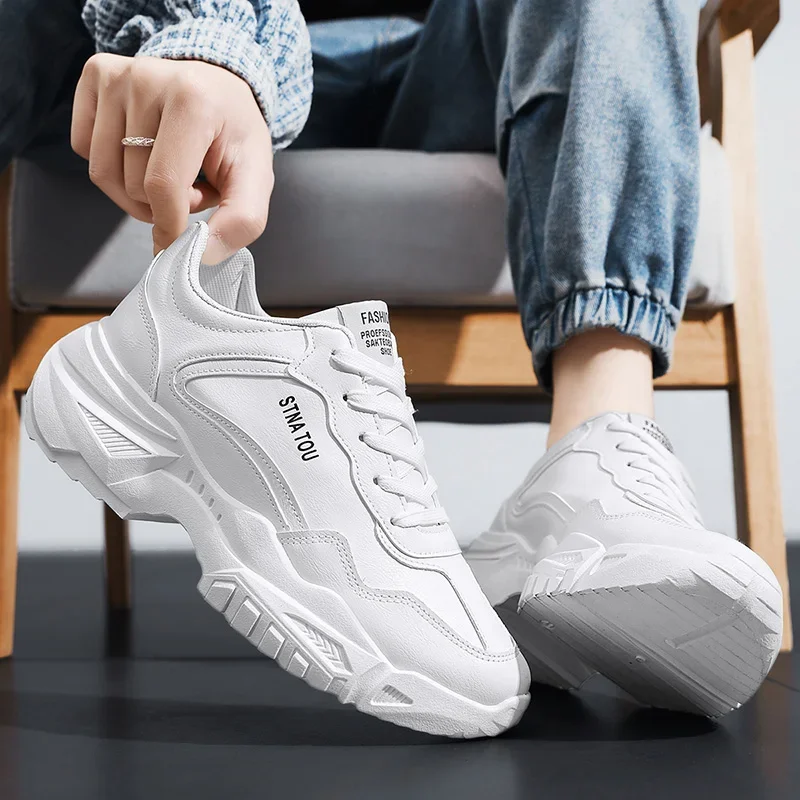 Thick Soled Men's Sports Shoes with Natural Leather Wedge Heels Sapatos Masculinas Fashion Shoes Best-selling Products in 2025
Thick Soled Men's Sports Shoes with Natural Leather Wedge Heels Sapatos Masculinas Fashion Shoes Best-selling Products in 2025