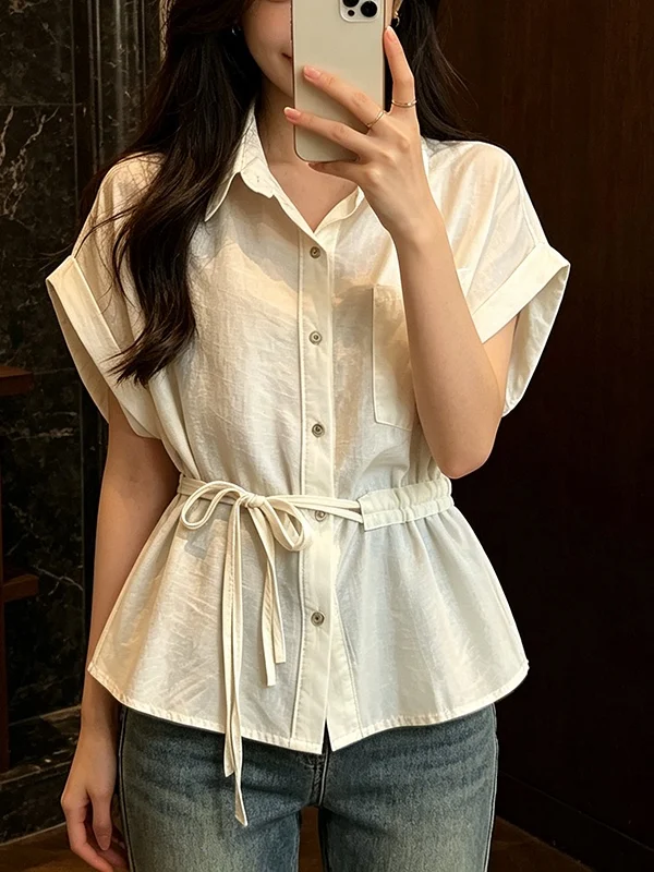 plus Size Women's Fashionable White Short Sleeve Shirt Slimming Waist Concealing Belly Summer 2026 New Style Korean Commute S...
plus Size Women's Fashionable White Short Sleeve Shirt Slimming Waist Concealing Belly Summer 2026 New Style Korean Commute S...