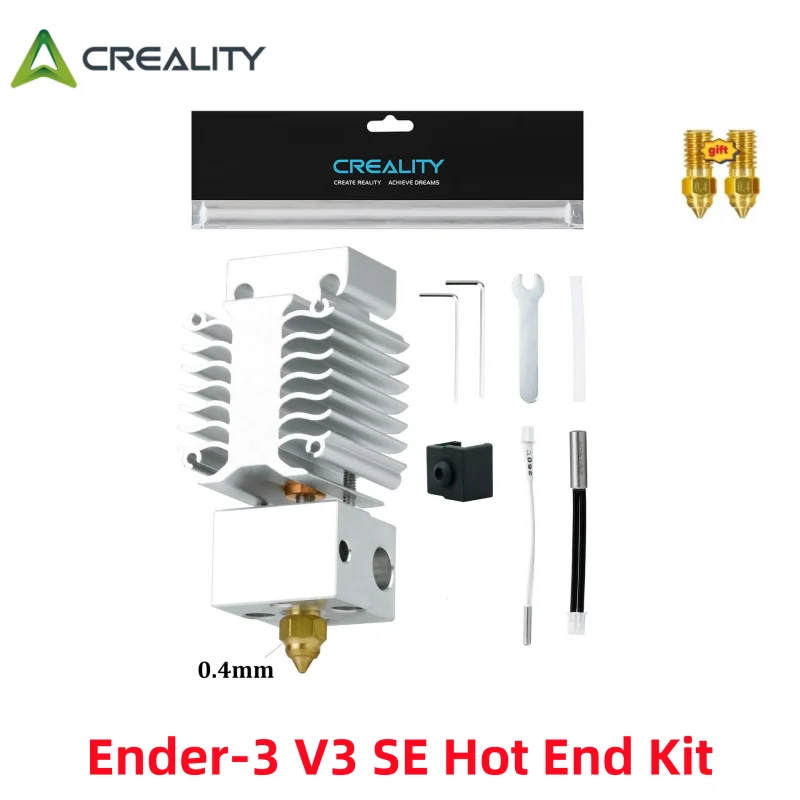 Creality Ender 3 V3 SE Hotend Kit Высокоскоростной собранный экструдер Hot End Kit Высокотемпературная печатающая головка Латунная насадка Подарок 
Creality Ender 3 V3 SE Hotend Kit Высокоскоростной собранный экструдер Hot End Kit Высокотемпературная печатающая головка Латунная насадка Подарок