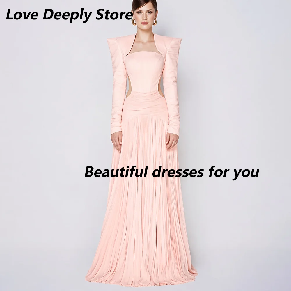 Elegant Pink Evening Dress Square Neck Long Sleeves Evening Gowns for Women A Line Pleated Chiffon Formal Party Dress Customized
Elegant Pink Evening Dress Square Neck Long Sleeves Evening Gowns for Women A Line Pleated Chiffon Formal Party Dress Customized