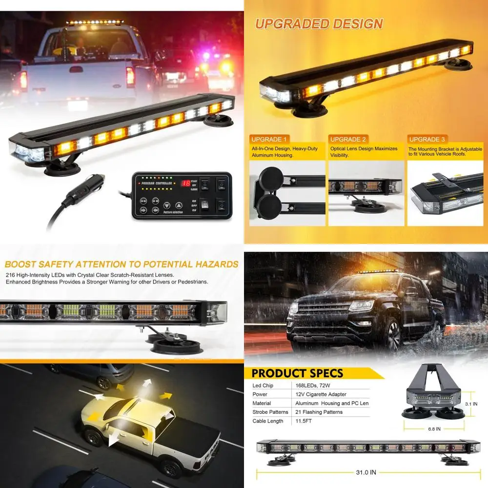 Светодиодная стробоскопическая балка на крышу 31 168 LED с контроллером для тяжелой техники - белый и желтый свет
Светодиодная стробоскопическая балка на крышу 31 168 LED с контроллером для тяжелой техники - белый и желтый свет