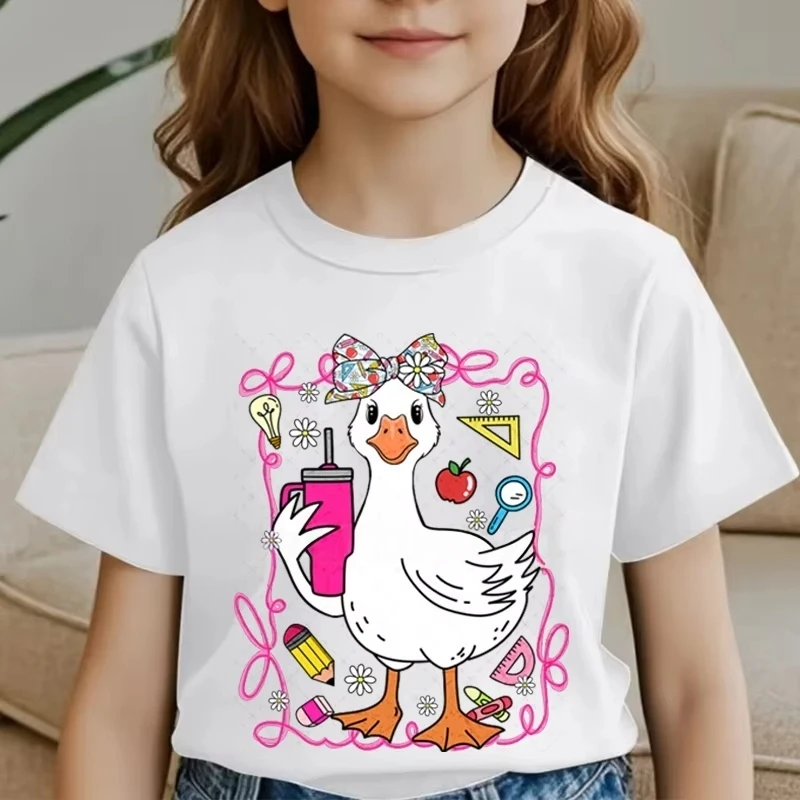 Back to School T-Shirts 3D Print Baby Clothing Cartoon Cute Goose Kids Clothes School Gift Toddler Girl Clothes 2-10Y Child Top
Back to School T-Shirts 3D Print Baby Clothing Cartoon Cute Goose Kids Clothes School Gift Toddler Girl Clothes 2-10Y Child Top