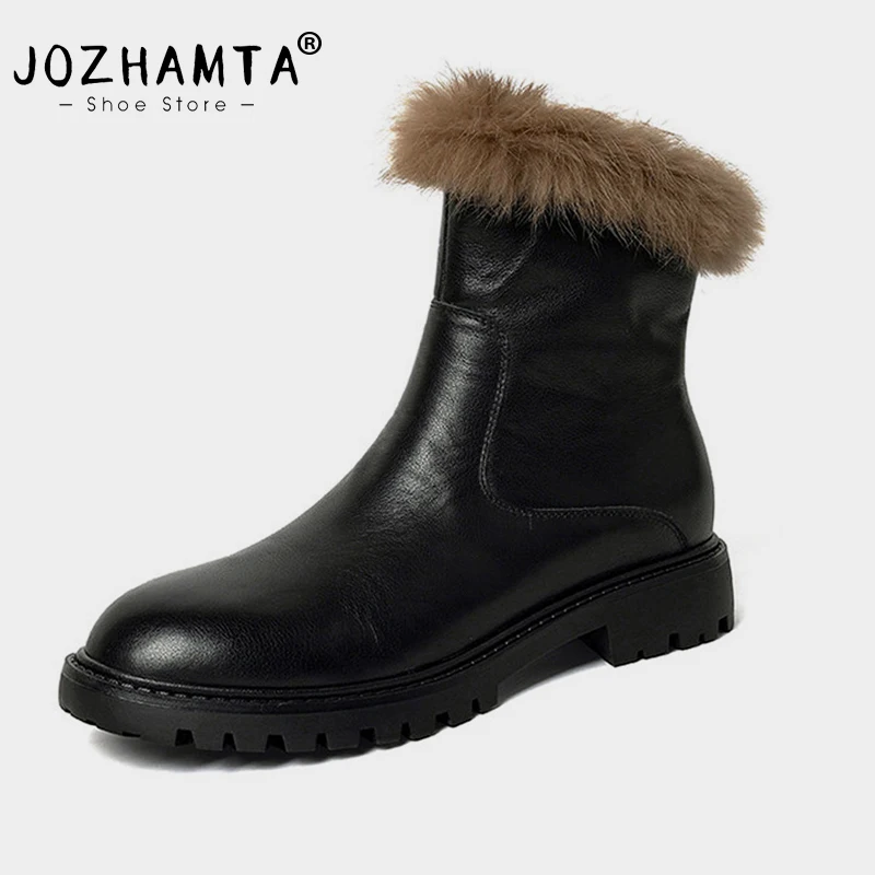 JOZHAMTA Warm Retro Style Short Boots For Women Winter Genuine Leather Flats Heel Shoes Woman Ankle Boots Casual Office Lady New
JOZHAMTA Warm Retro Style Short Boots For Women Winter Genuine Leather Flats Heel Shoes Woman Ankle Boots Casual Office Lady New