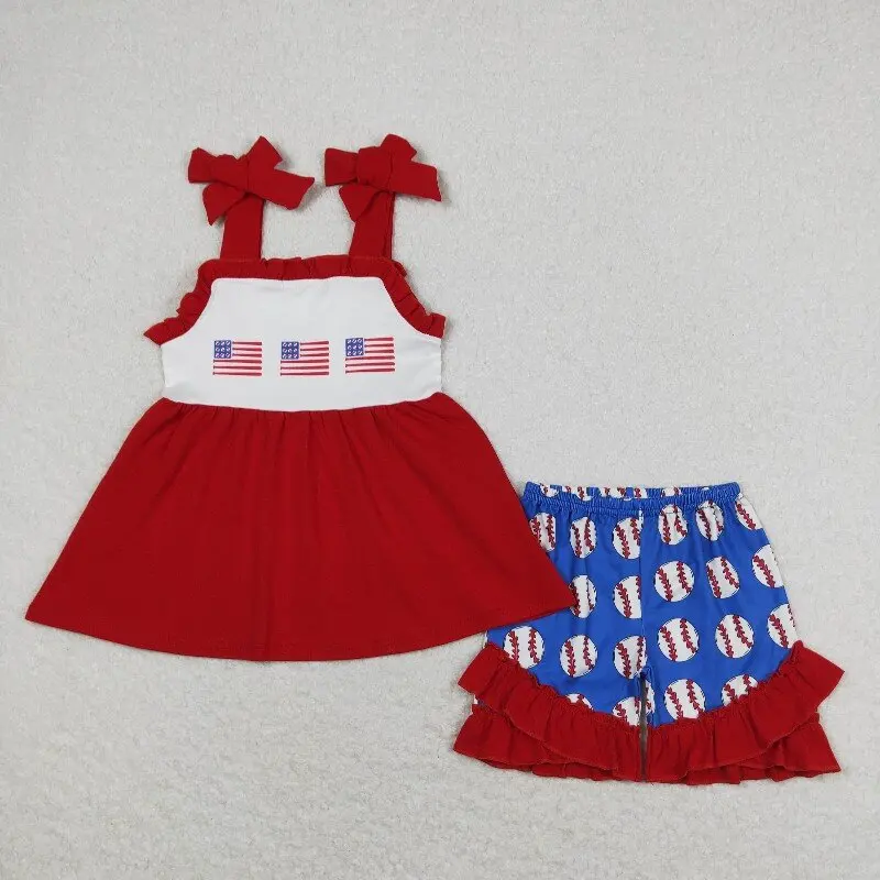 New RTS 4th of July 2025 Girls Clothes Summer Red Blue Bows Sleeveless Shorts Sets Bulk High Quality Baby Girl Clothes
New RTS 4th of July 2025 Girls Clothes Summer Red Blue Bows Sleeveless Shorts Sets Bulk High Quality Baby Girl Clothes