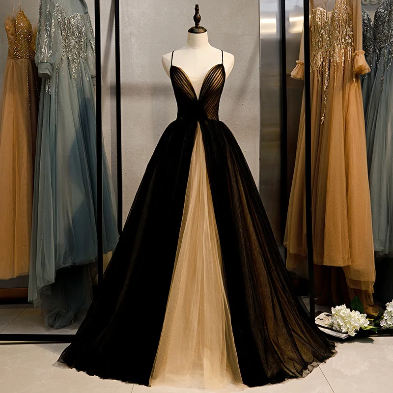 New Black Women Evening Dresses Tulle Spaghetti Straps Prom Party Gowns Formal Occasion Vestido De Noche Abenkleider
New Black Women Evening Dresses Tulle Spaghetti Straps Prom Party Gowns Formal Occasion Vestido De Noche Abenkleider