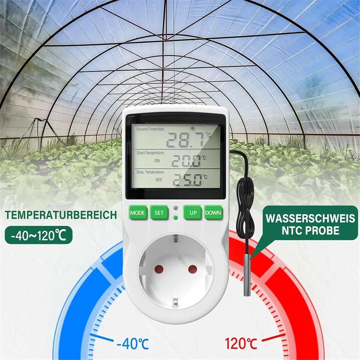 BISM Thermostat Socket Digital Temperature Controller Socket 16A,LCD Screen Heating and Cooling Reptile Thermostat EU Plug
BISM Thermostat Socket Digital Temperature Controller Socket 16A,LCD Screen Heating and Cooling Reptile Thermostat EU Plug