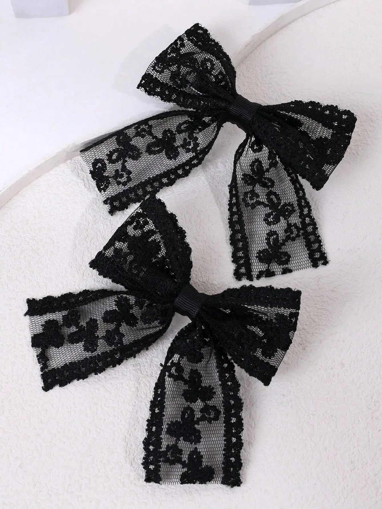 2pcs Black Lace Hair Clips, Embroidered Flower Bow Alligator Clips, Elegant Bow Hair Clips, Suitable For Weddings, Parties
2pcs Black Lace Hair Clips, Embroidered Flower Bow Alligator Clips, Elegant Bow Hair Clips, Suitable For Weddings, Parties