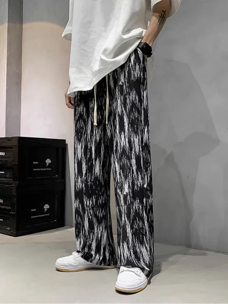 Loose Wide Leg Men's Casual Pants Ice Silk Dyed Tie Dye Quick Dry Summer Lightweight Trousers Comfortable Straight Leg Jeans
Loose Wide Leg Men's Casual Pants Ice Silk Dyed Tie Dye Quick Dry Summer Lightweight Trousers Comfortable Straight Leg Jeans