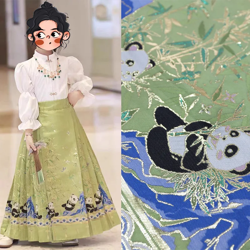 Bear & Bamboo Metallic-Yarn Embroidery Brocade Chinese Traditional Jacquard Fabric Embroidered Skirt Material for Needlework
Bear & Bamboo Metallic-Yarn Embroidery Brocade Chinese Traditional Jacquard Fabric Embroidered Skirt Material for Needlework