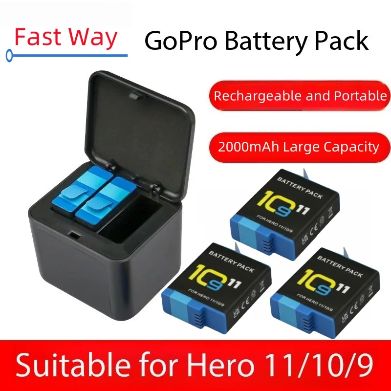 2000mAh Battery For GoPro Hero 11 10 9 Li-ion Battery Pack Motion Camera Battery Storage for GoPro Hero9 Rechargeable Batteries
2000mAh Battery For GoPro Hero 11 10 9 Li-ion Battery Pack Motion Camera Battery Storage for GoPro Hero9 Rechargeable Batteries