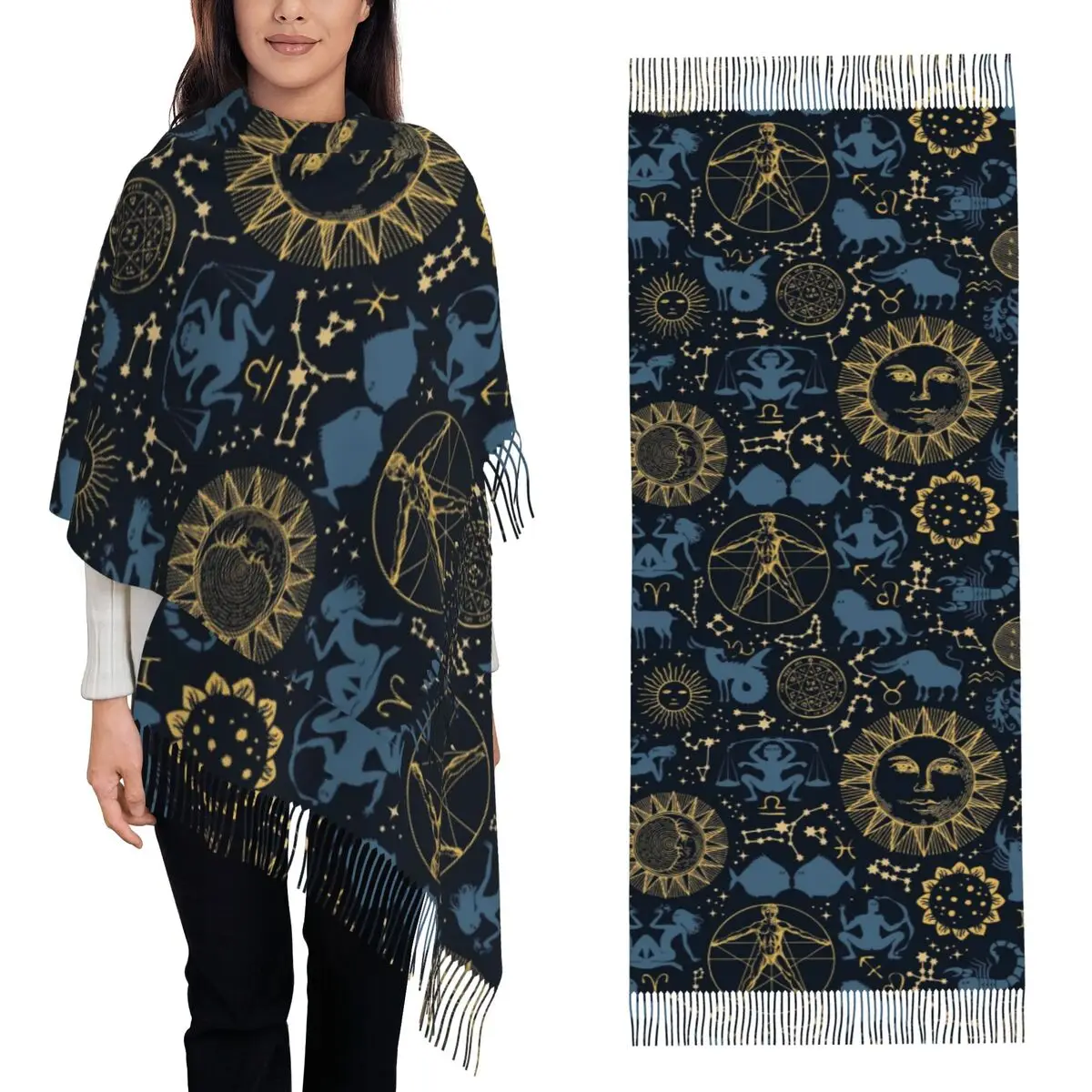 Astrological Signs Sun Moon Scarf Tassel Scarves for Women Soft Warm Shawls and Wraps Large Fall Winter Shawl Wrap
Astrological Signs Sun Moon Scarf Tassel Scarves for Women Soft Warm Shawls and Wraps Large Fall Winter Shawl Wrap
