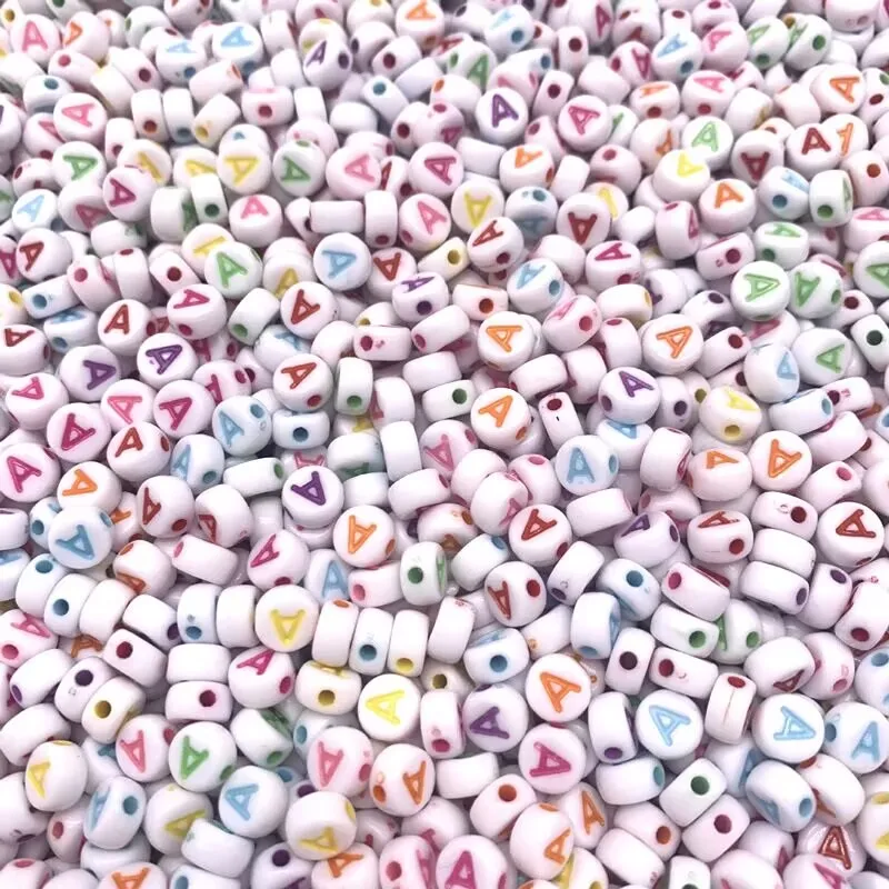 200PCS 4X7mm White and Colorful Round Letter Beads A-Z Acrylic Alphabet Beads for DIY Jewelry Making
200PCS 4X7mm White and Colorful Round Letter Beads A-Z Acrylic Alphabet Beads for DIY Jewelry Making