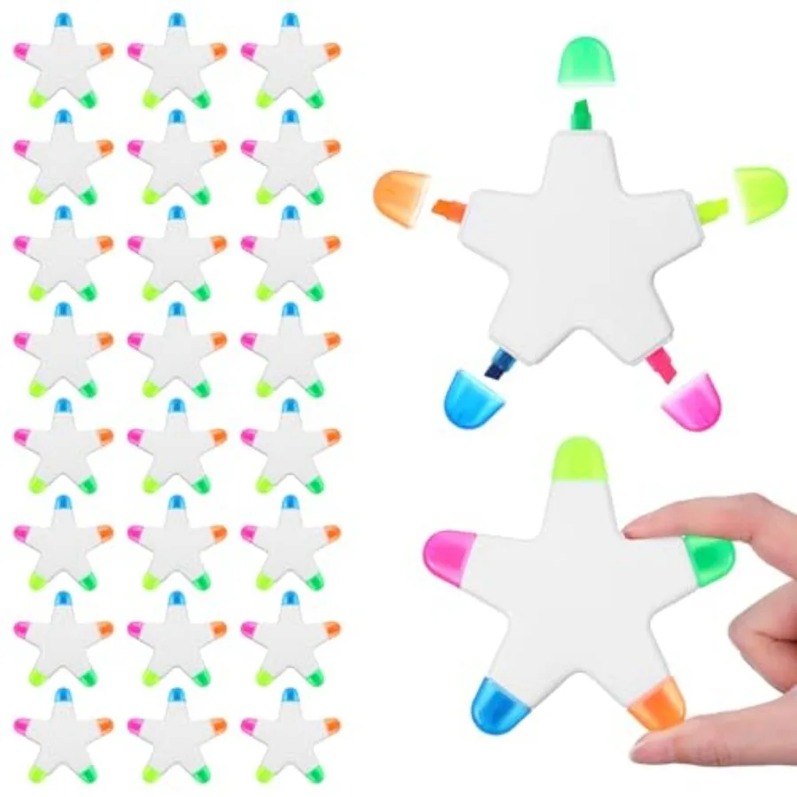 24-Pack Star Highlighter Set: Multi Highlighter in One Pen with 5 Colors
24-Pack Star Highlighter Set: Multi Highlighter in One Pen with 5 Colors