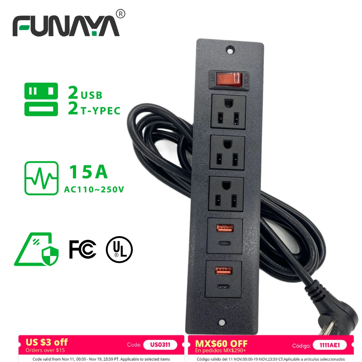 US Built-in Desktop Socket with USB Type-c Switch Electrical Power Hidden on Table Recessed Sockets for Furniture Cabinet AC110
US Built-in Desktop Socket with USB Type-c Switch Electrical Power Hidden on Table Recessed Sockets for Furniture Cabinet AC110