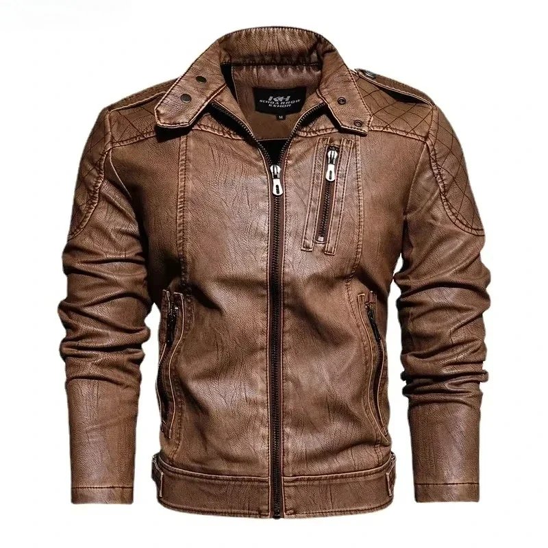 Men's PU Jacket New Spring and Autumn Men's Leisure Motorcycle Sewn Lapel Bicycle Warm Wool Lining Men Coat European Size Jacket
Men's PU Jacket New Spring and Autumn Men's Leisure Motorcycle Sewn Lapel Bicycle Warm Wool Lining Men Coat European Size Jacket