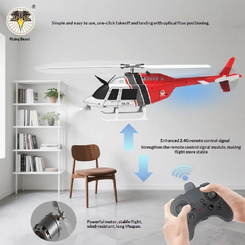 Flying Beast Fb-05 Bell 206 Remote Control Helicopter Optical Flow Positioning One Click Landing Simulation Aircraft Boy Toy
Flying Beast Fb-05 Bell 206 Remote Control Helicopter Optical Flow Positioning One Click Landing Simulation Aircraft Boy Toy