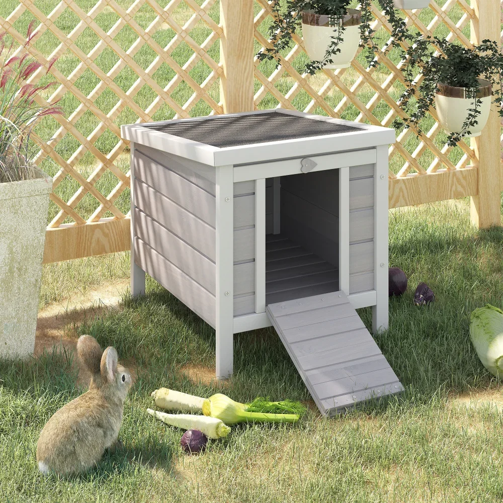 PawHut Small Wooden Rabbit Hutch, Bunny/Guinea Pig Cage with Openable & Waterproof Roof, Gray
PawHut Small Wooden Rabbit Hutch, Bunny/Guinea Pig Cage with Openable & Waterproof Roof, Gray