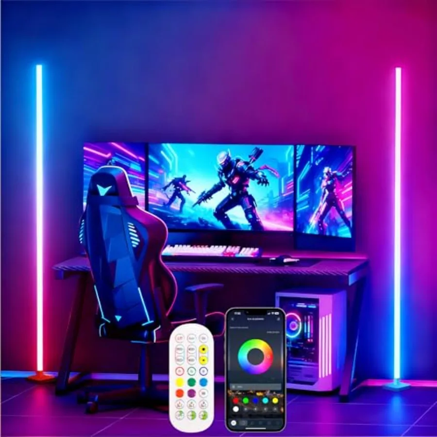 2 Pack DIY Corner Floor Lamps, ICRGB Floor Lamp with Music Sync and 16 Million Colors, Color Changing Standing Floor LED Lights
2 Pack DIY Corner Floor Lamps, ICRGB Floor Lamp with Music Sync and 16 Million Colors, Color Changing Standing Floor LED Lights