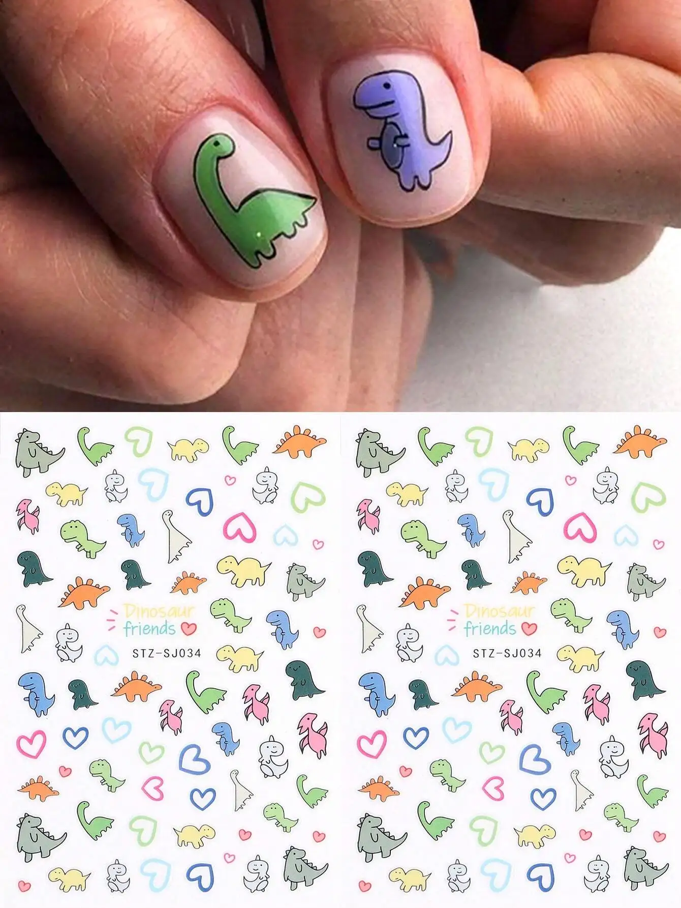 2pcs Cartoon Kawaii Dinosaur Animal Nail Art Sticker Decals Japanese Decal Cute Design 3D Self Adhesive Manicure Decoration Nail Stickers DIY Nails Nail Supplies
2pcs Cartoon Kawaii Dinosaur Animal Nail Art Sticker Decals Japanese Decal Cute Design 3D Self Adhesive Manicure Decoration Nail Stickers DIY Nails Nail Supplies