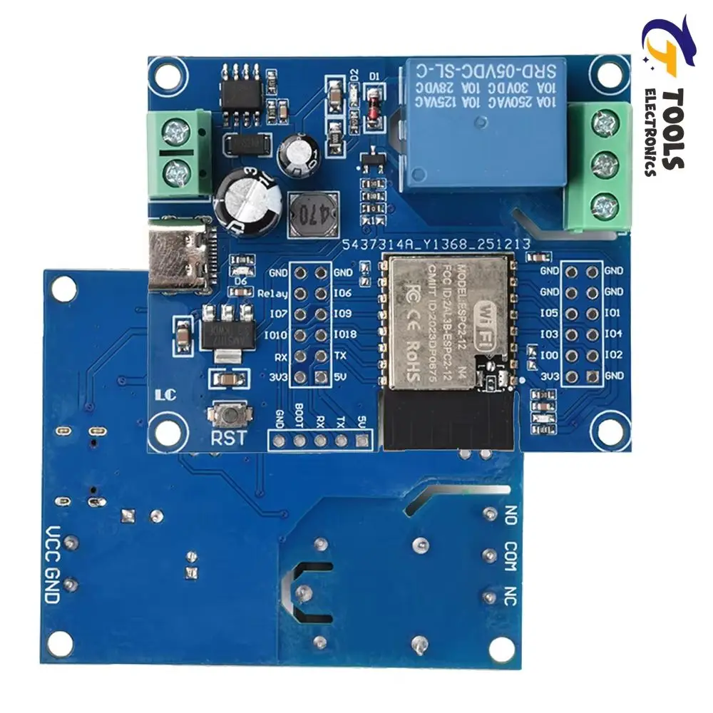 ESPBC2-12 WiFi Bluetooth Smart Control Board Single Relay Module 5-60V Type-C Power for IoT Industrial Automation
ESPBC2-12 WiFi Bluetooth Smart Control Board Single Relay Module 5-60V Type-C Power for IoT Industrial Automation