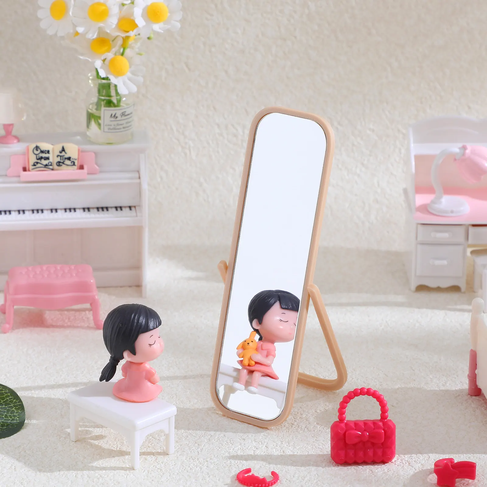 Dollhouse Full Length Mirror Mini Standing Vintage Design Realistic Bedroom Decor for Pretend Play Miniature House DIY Craft
Dollhouse Full Length Mirror Mini Standing Vintage Design Realistic Bedroom Decor for Pretend Play Miniature House DIY Craft