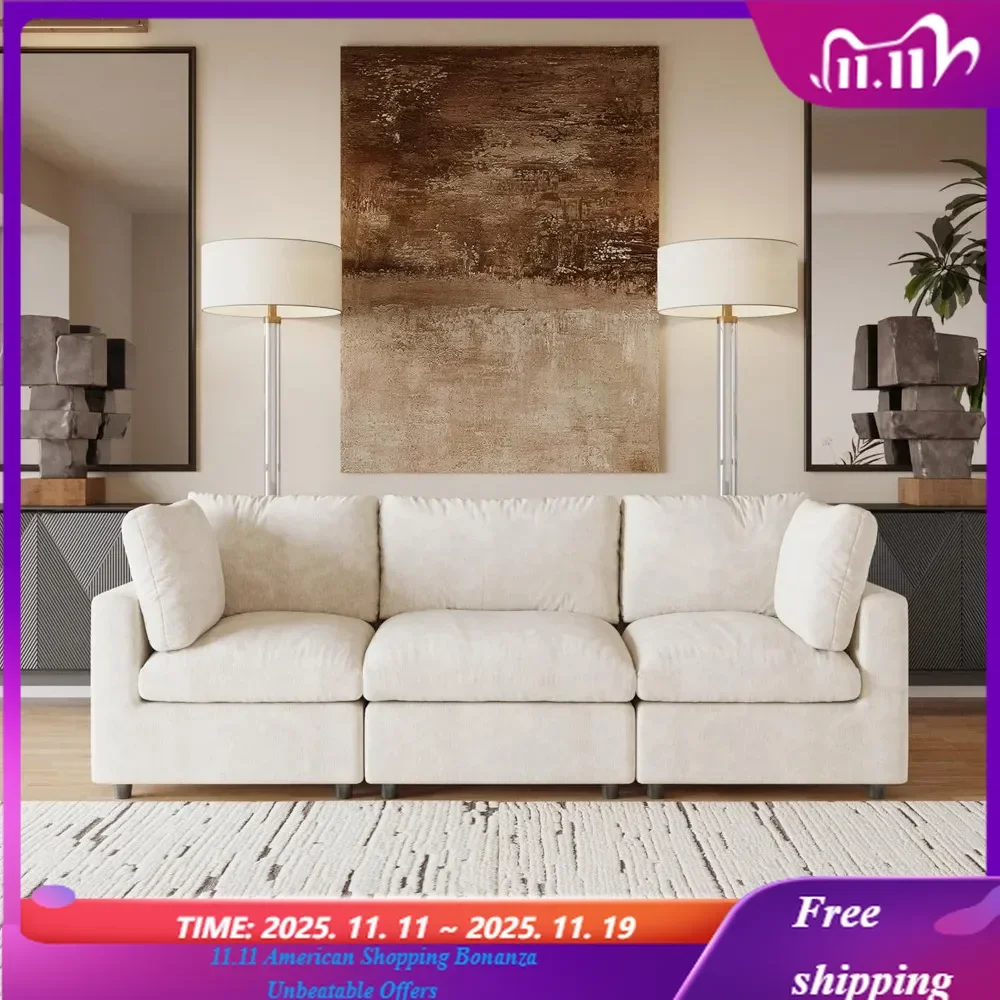 Modern Chenille 3-Seater Sectional Sofa Deep Seat Modular Cloud Couch for Living Room Bedroom 100 Inch
Modern Chenille 3-Seater Sectional Sofa Deep Seat Modular Cloud Couch for Living Room Bedroom 100 Inch