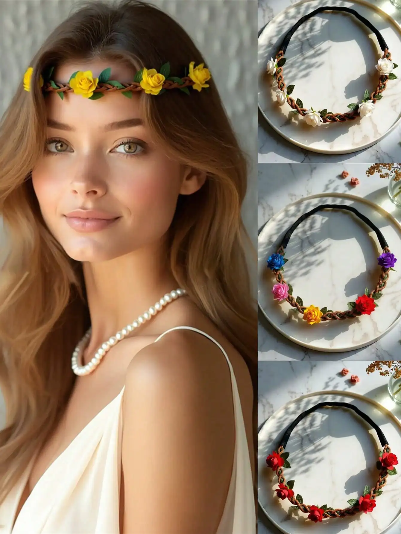 1pc Colorful Rose Flower Wreath, Best Valentine's Day Gift For Women & Girls, Rose Woven Headband, Elastic Stretch, Bridal Party Headpiece, Boho Holiday Style, Crown, Women's Festival Hair Accessories, Crowns, Tiara, Costume Crown, Hair Circlet Valentine
1pc Colorful Rose Flower Wreath, Best Valentine's Day Gift For Women & Girls, Rose Woven Headband, Elastic Stretch, Bridal Party Headpiece, Boho Holiday Style, Crown, Women's Festival Hair Accessories, Crowns, Tiara, Costume Crown, Hair Circlet Valentine