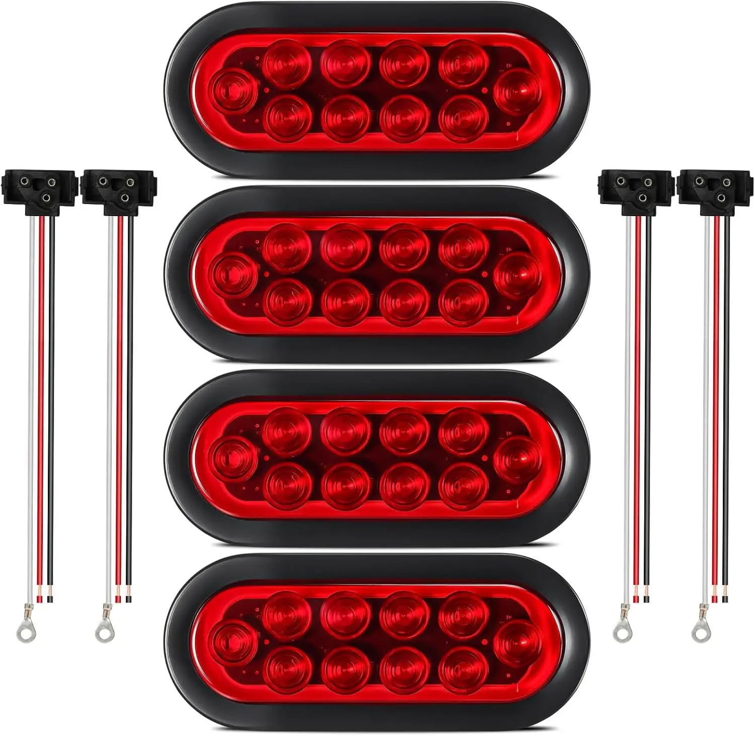 Комплект из 4 герметичных светодиодных овальных фонарей (6 дюймов) для прицепов и грузовиков: стоп-сигналы, указатели поворота/габаритные огни, встраиваемые, водонепроницаемые, с проводами и втулками, соответствуют стандарту DOT
Комплект из 4 герметичных светодиодных овальных фонарей (6 дюймов) для прицепов и грузовиков: стоп-сигналы, указатели поворота/габаритные огни, встраиваемые, водонепроницаемые, с проводами и втулками, соответствуют стандарту DOT