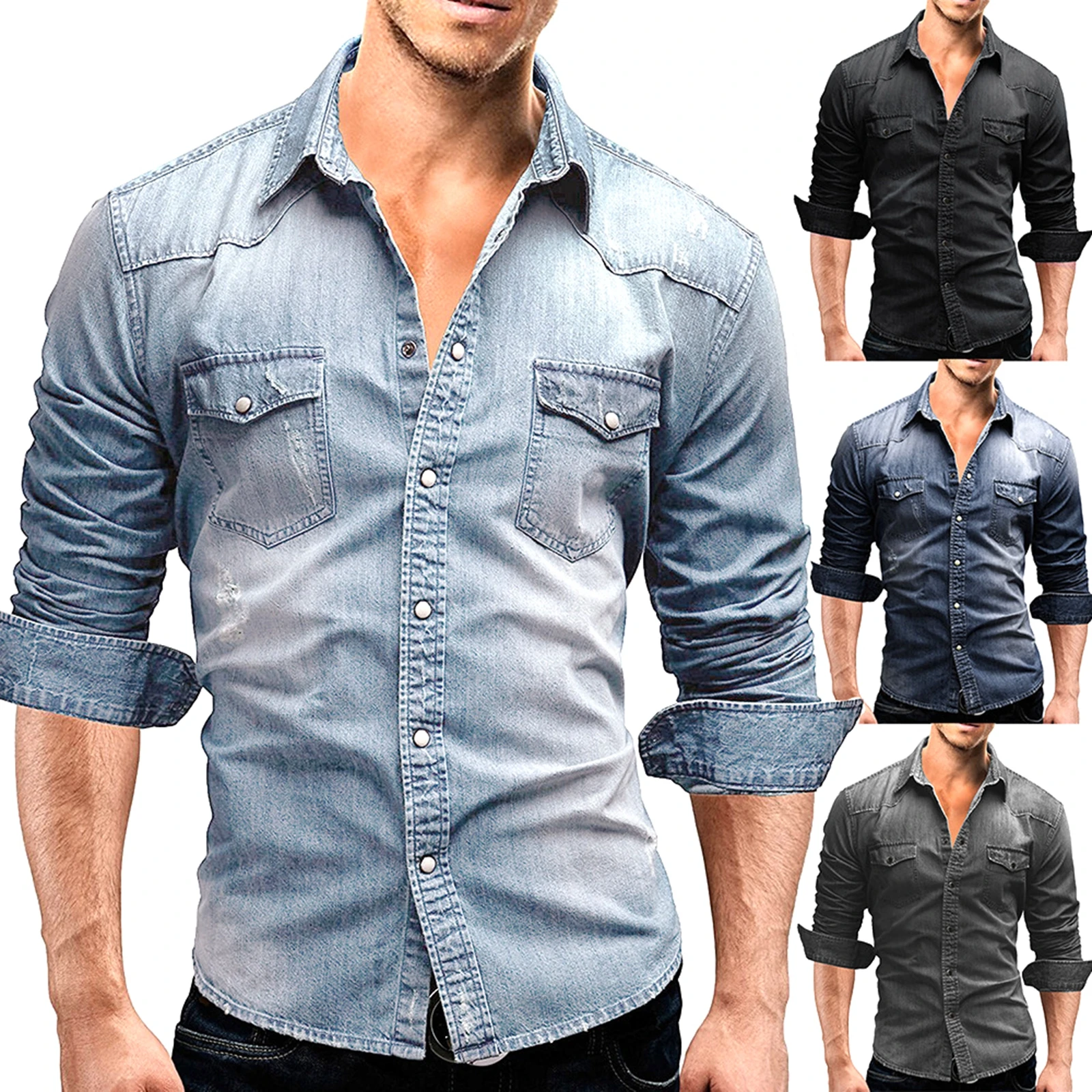 2023 Autumn Men's Casual Denim Jacket Fashion Male Solid Color Long Sleeve Lapel Slim Denim Button Shirts Jacket Coat New XXXL
2023 Autumn Men's Casual Denim Jacket Fashion Male Solid Color Long Sleeve Lapel Slim Denim Button Shirts Jacket Coat New XXXL